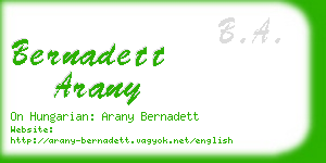 bernadett arany business card